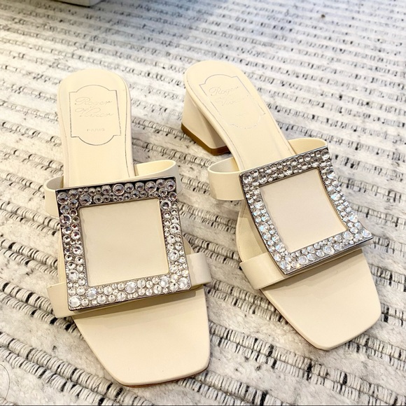 Roger Vivier Buckle Leather Mules Sandals - Picture 8 of 11